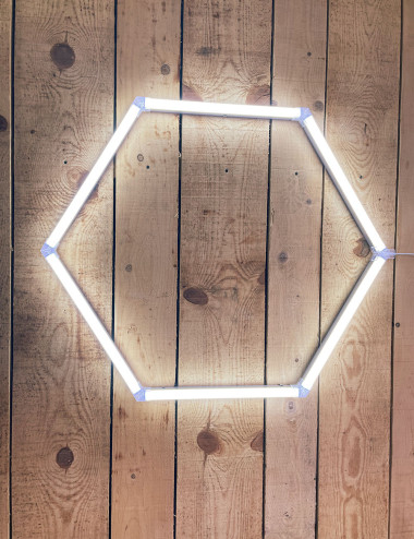 Kit LED Hexagonal pour garage - Eclairage L102 cm, 6000k | Easy Dalles
