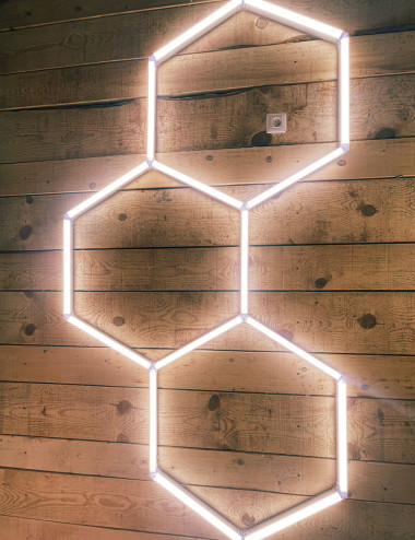Kit d'éclairage Hexagonal LED 243cm 16 barres | Easy Dalles