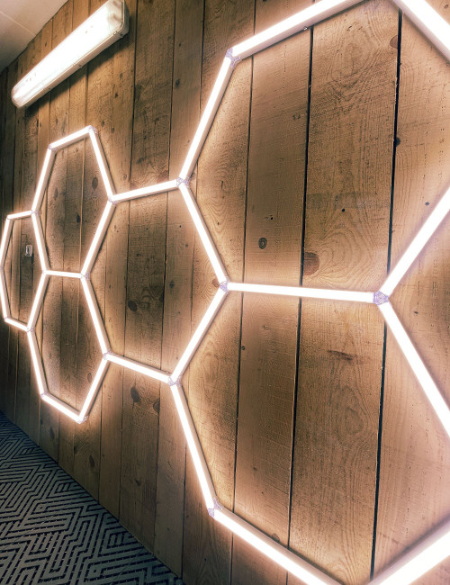 Kit d'éclairage Hexagonal LED garage 314cm - 28 Barres | Easy Dalles