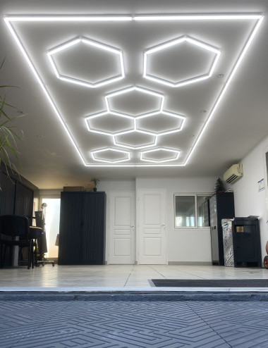 Éclairage LED Rectangle Hexagonal – Design Nid d’Abeille – 6500K