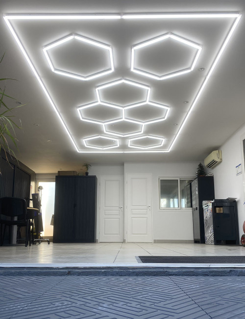 Éclairage LED Rectangle Hexagonal – Design Nid d’Abeille – 6500K