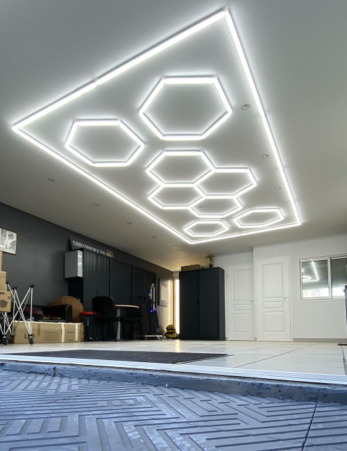 Éclairage LED Rectangle Hexagonal – Design Nid d’Abeille – 6500K