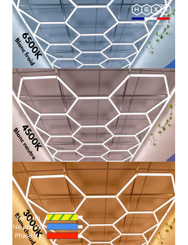 Éclairage LED Hexagonal – Design Nid d’Abeille – Modulable et Réglable