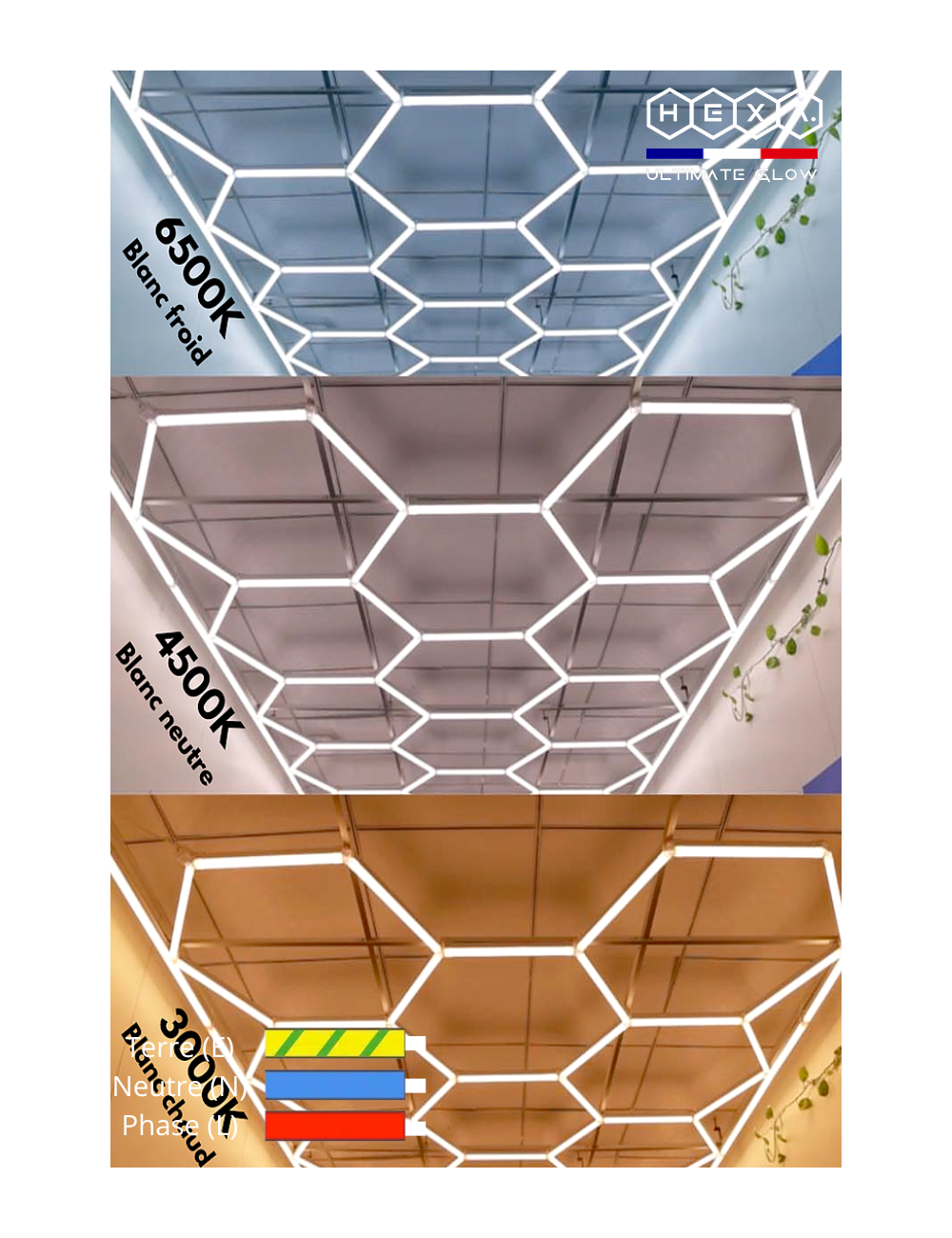 Éclairage LED Hexagonal – Design Nid d’Abeille – Modulable et Réglable