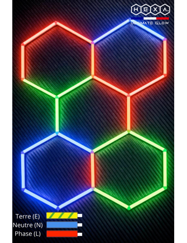 Éclairage LED RGB Modulable – Design Nid d’Abeille Connecté