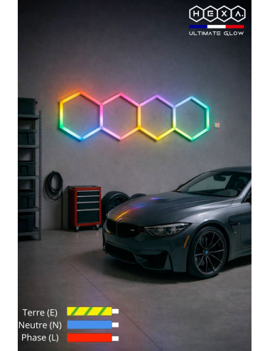 Éclairage LED Multi-Couleurs RGB – Design Nid d’Abeille Modulable