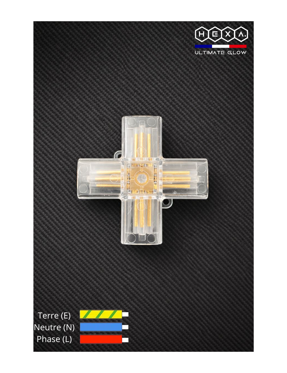 Connecteur croix 4 sorties