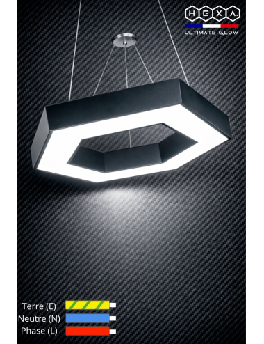 Luminaire LED Hexagonal Ajouré – Design Nid d’Abeille – Suspension