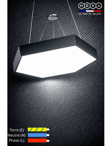 Luminaire LED Hexagonal Plein – Design Nid d’Abeille – Suspension