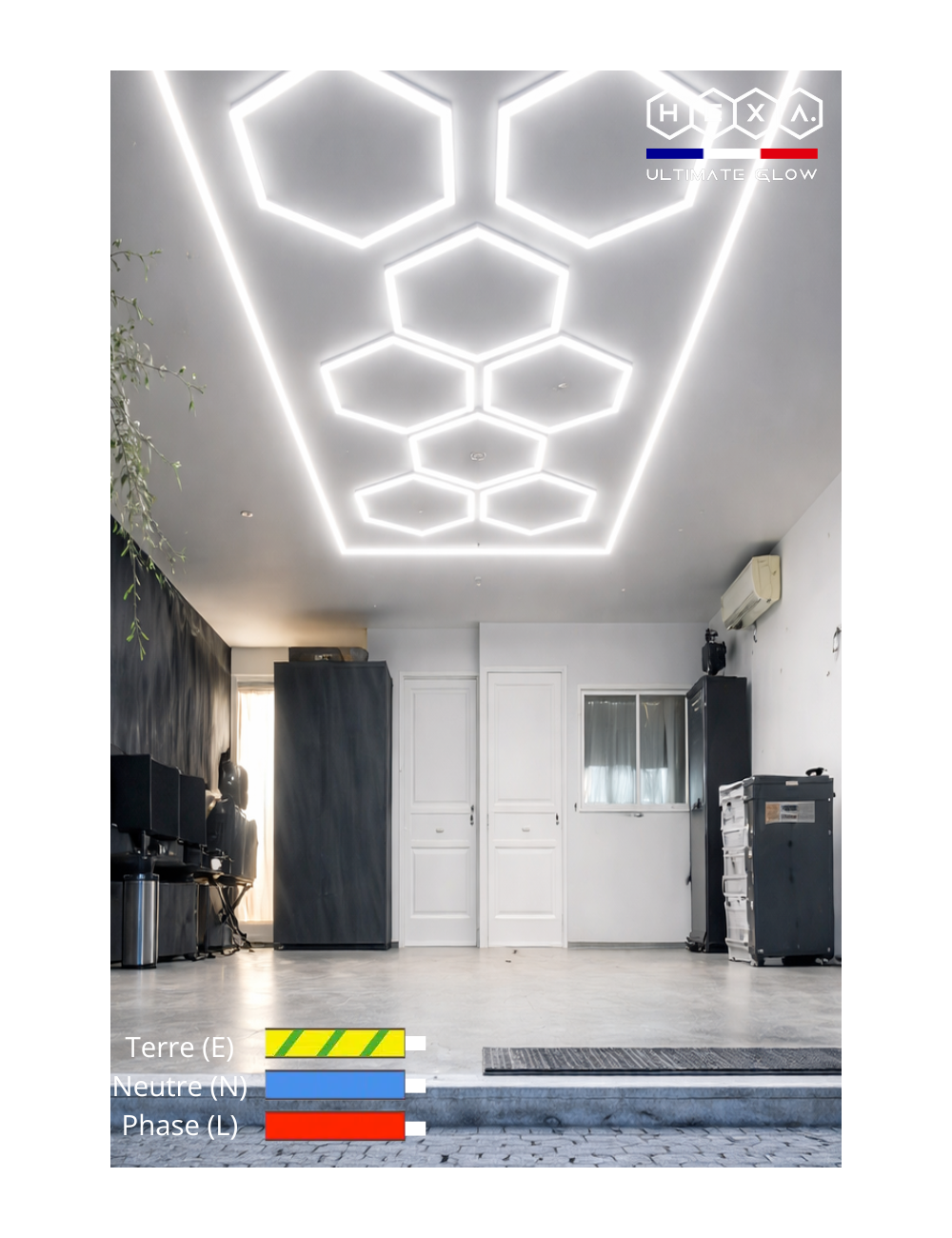 Éclairage LED Rectangle Hexagonal – Design Nid d’Abeille – 6500K