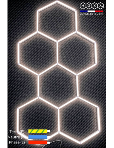 Kit d'éclairage Hexagonal LED garage 314cm - 28 Barres | Easy Dalles