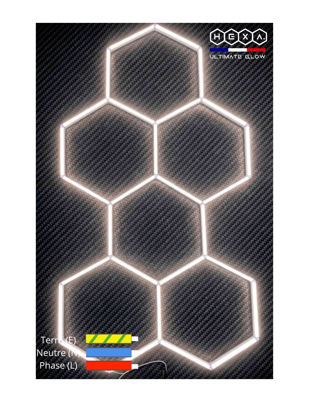 Kit d'éclairage Hexagonal LED garage 314cm - 28 Barres | Easy Dalles