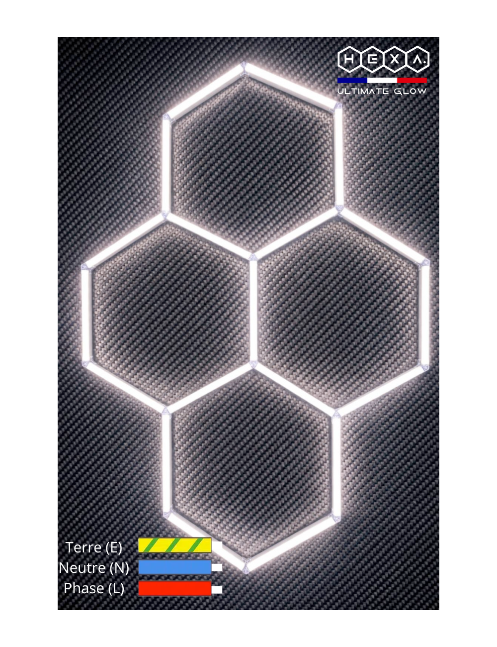 Kit d'éclairage LED Hexagonal 211cm 19 barres | Easy Dalles