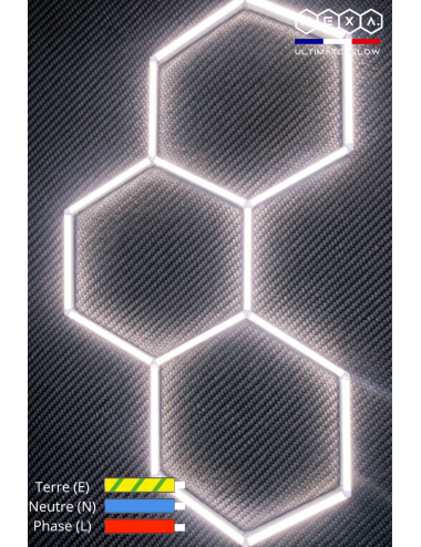 Kit d'éclairage Hexagonal LED 243cm 16 barres | Easy Dalles