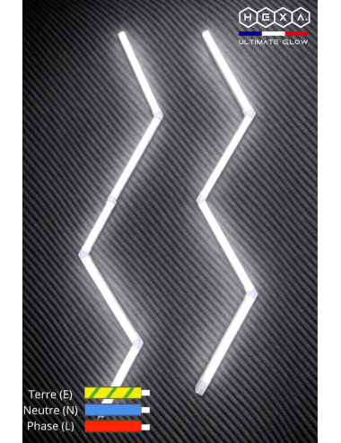 Kit d'éclairage 2 Vagues LED 162cm - 8 Barres | Easy Dalles