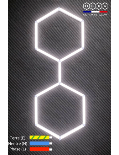 Kit d'éclairage Hexagonal LED 243cm - 13 barres | Easy Dalles