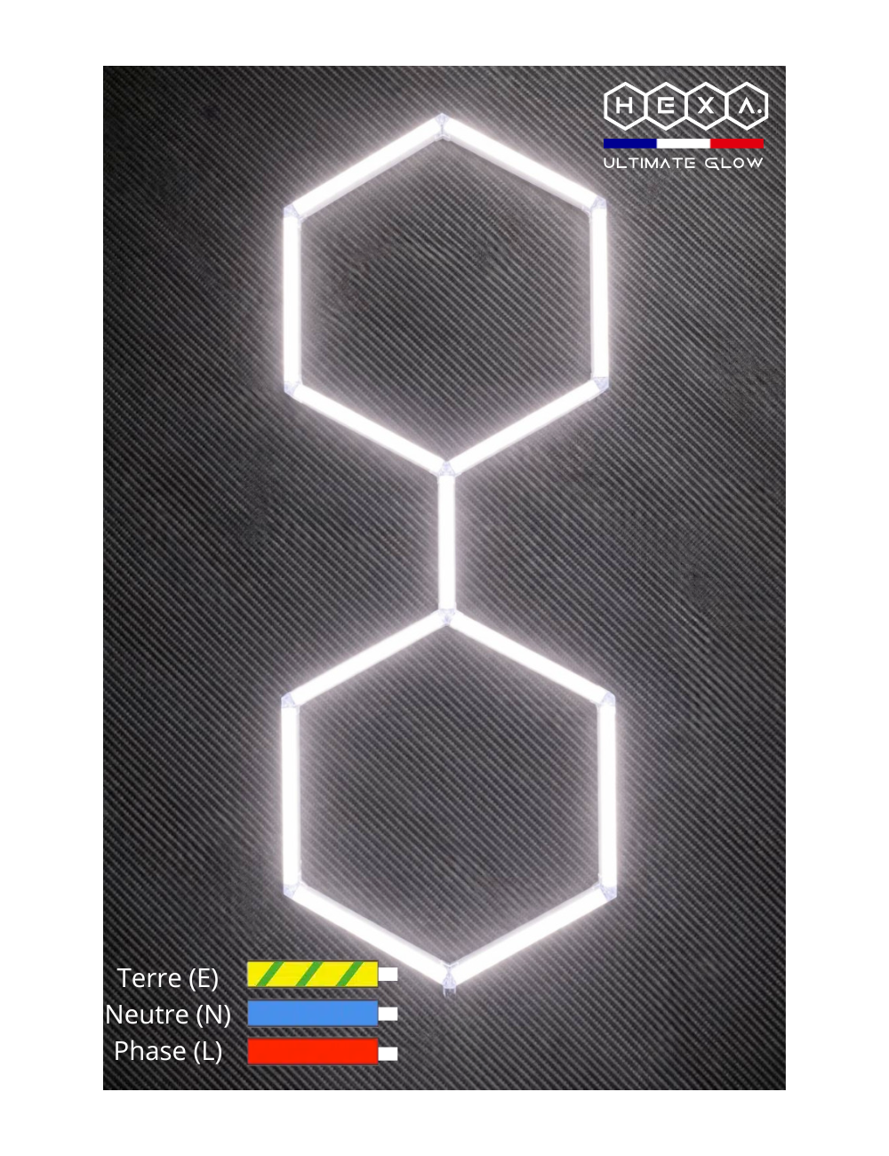 Kit d'éclairage Hexagonal LED 243cm - 13 barres | Easy Dalles