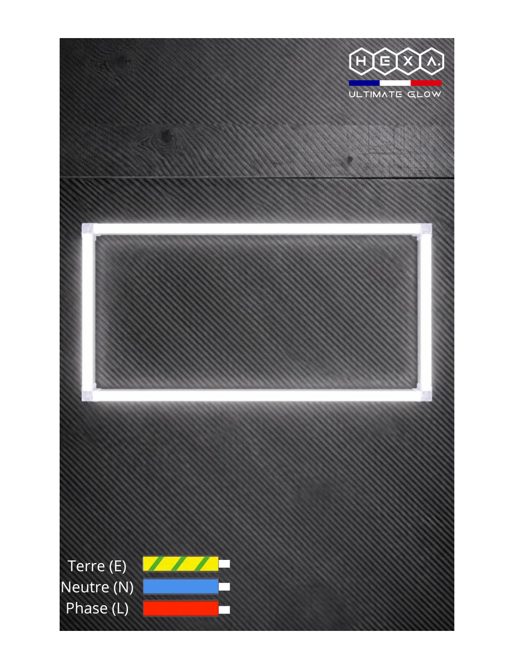 Kit d'éclairage LED Rectangle 128cm - Livraison Offerte | Easy Dalles