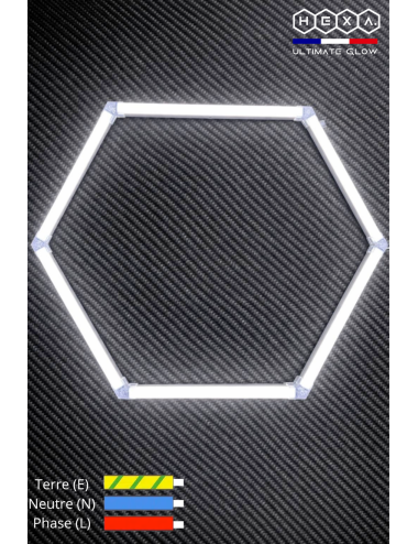 Kit LED Hexagonal pour garage - Eclairage L102 cm, 6000k | Easy Dalles