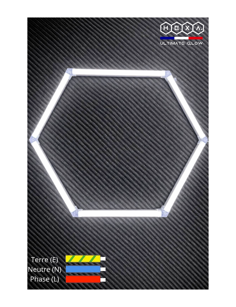 Kit LED Hexagonal pour garage - Eclairage L102 cm, 6000k | Easy Dalles